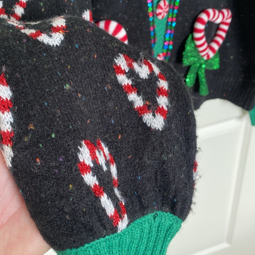 Celebrate Together Christmas Candy Cane Heart Cardigan Size XL - Picture 6 of 11